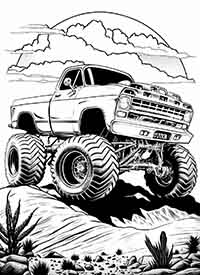 monster truck coloring page