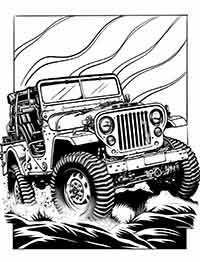 old jeep willy monster truck coloring page