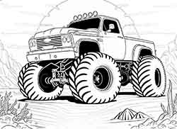 monster truck coloring page