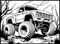 big monster truck coloring page