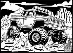 monster truck coloring page
