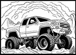 monster truck coloring page
