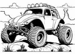 monster vw baja bug coloring page