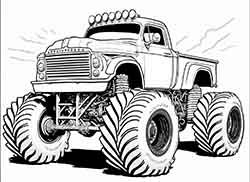 old chevy monster truck coloring page